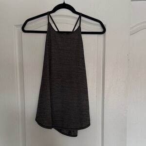 Women's workout Charcoal Tank Top - Minimal Strappy Design